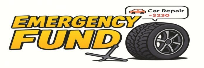 Build an emergency fund illustration with car repair expense