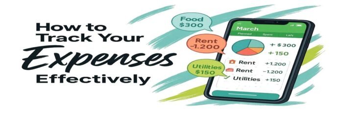 Track your expenses with food, rent, and utilities breakdown