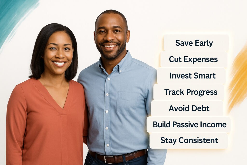 African American couple standing confidently beside Building Multiple Income Streams guide